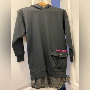 Diesel Black Hoodie with Pink Accents children's hoodie for girls